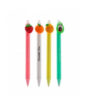 Cute Fruit Erasable Pen with PVC Topper