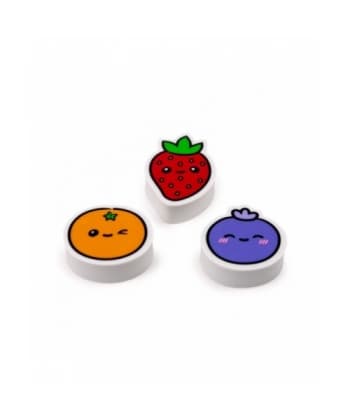 Foodiemals Fruit 3 Piece Shaped Eraser Set