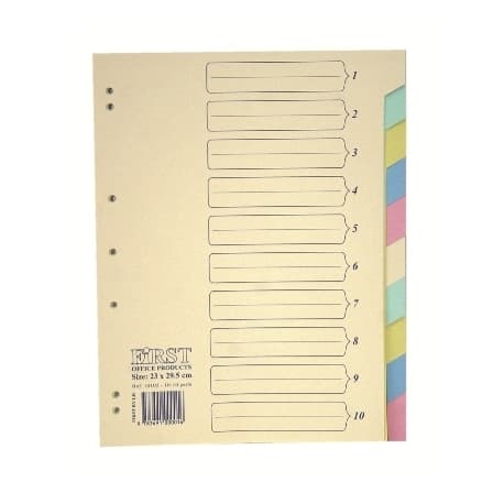 Separator Cardboard Color First 10102 A4 10Parts