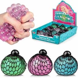 Glitter Squishy Mesh Ball Assorted 30236 - Image 4