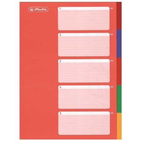 Divider Herlitz A4 Plastic  5Tabs Colors 05950407