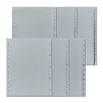 Divider Herlitz A4 Plastic W/Tabs Index A-Z Grey 10843522