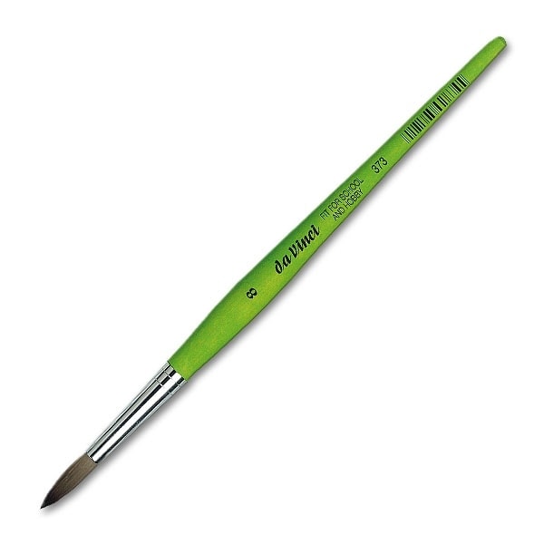 Davinci Brush Round Fit Green Matt Handle School&Hobby 373 . Size 8