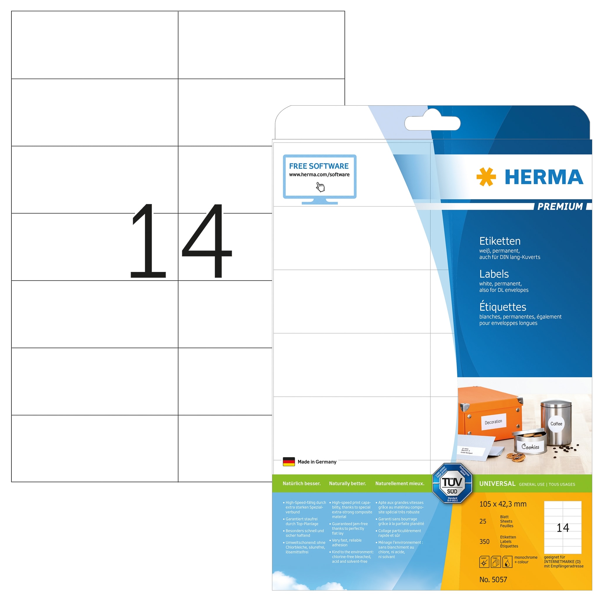 Label Herma Super Print A4  25Sh/Pack White