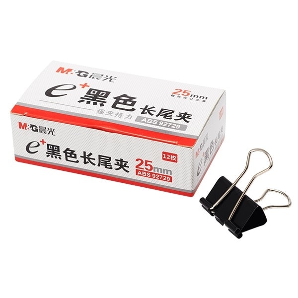 Binder Clip M&G 25Mm 12/Pack Black Abs92729