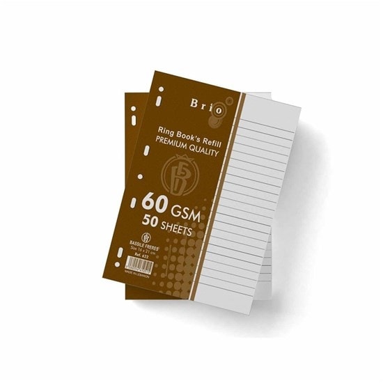 Filler Paper Bassile Freres Brio 622 A5 Ruled 60gm 50Sheets