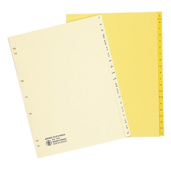 Divider Cardboard A-Z Bassile Freres 1055 Englisheets 23X30Cm