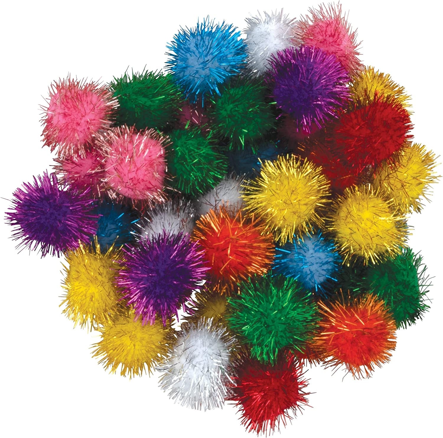 Pompon Hands On Crafts Glitter Multisize Assorted