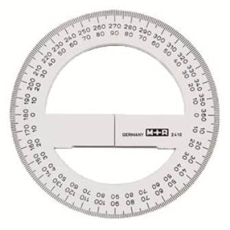 Ruler Protractor M+R 360 Degree 10Cm Transparent 2410 0000