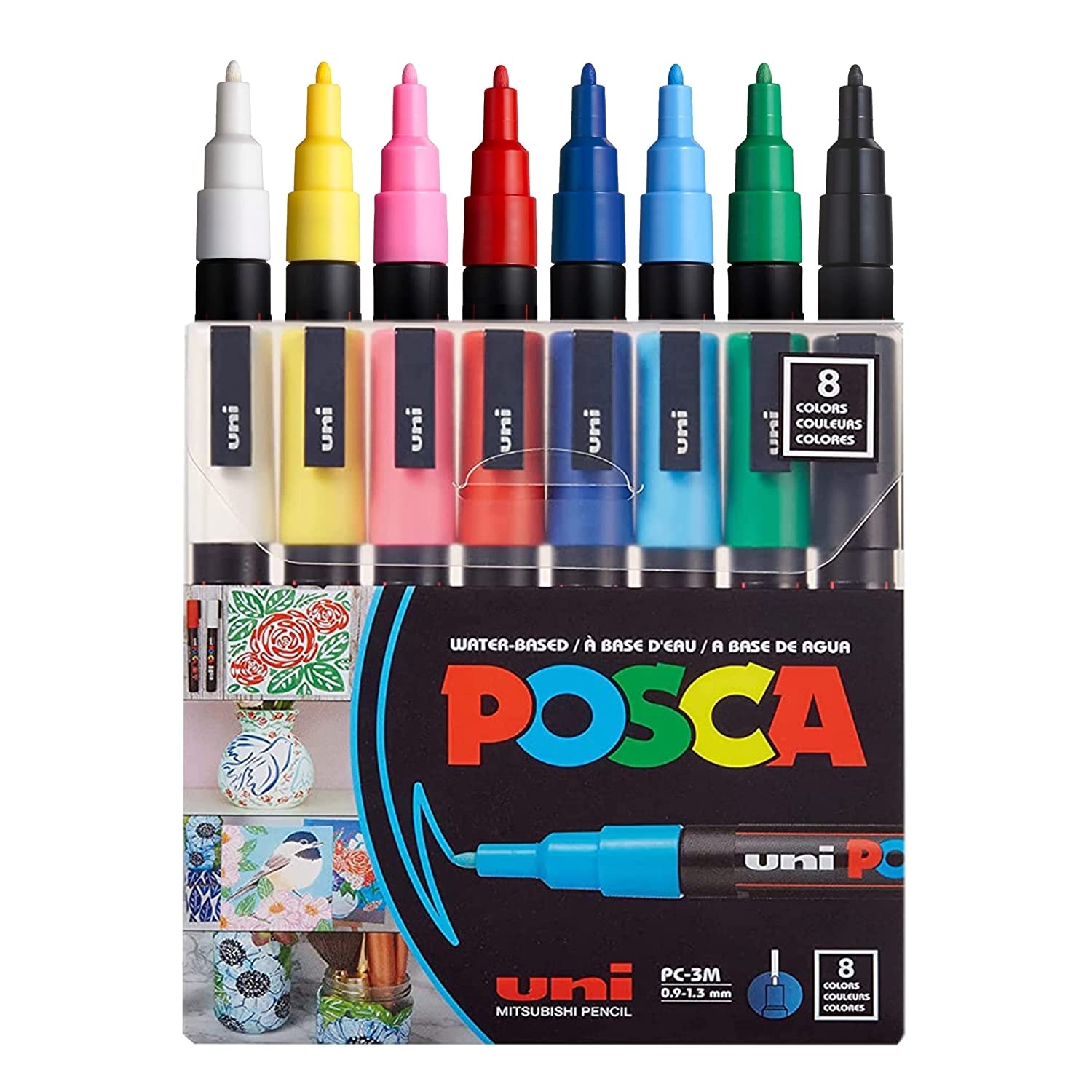 Posca Marker Paint Pc-3M 0.9-1.3Mm Pack 8Colors