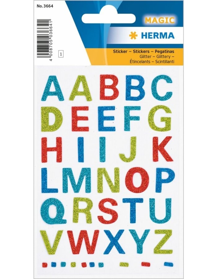 Label Magic Letters Glittery