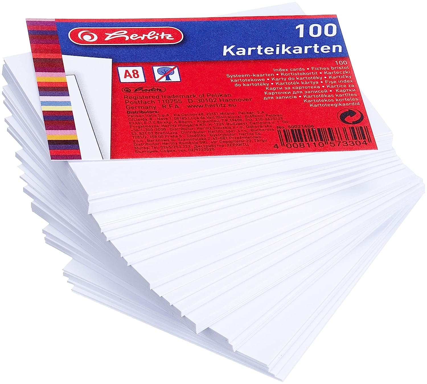Index Card A8 100/Pack Ruled White