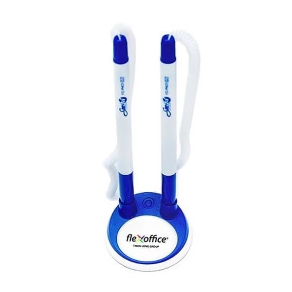 Pen Ballpoint Flexoffice W/Base And Chain 2/Set Blue Fo-Ph01