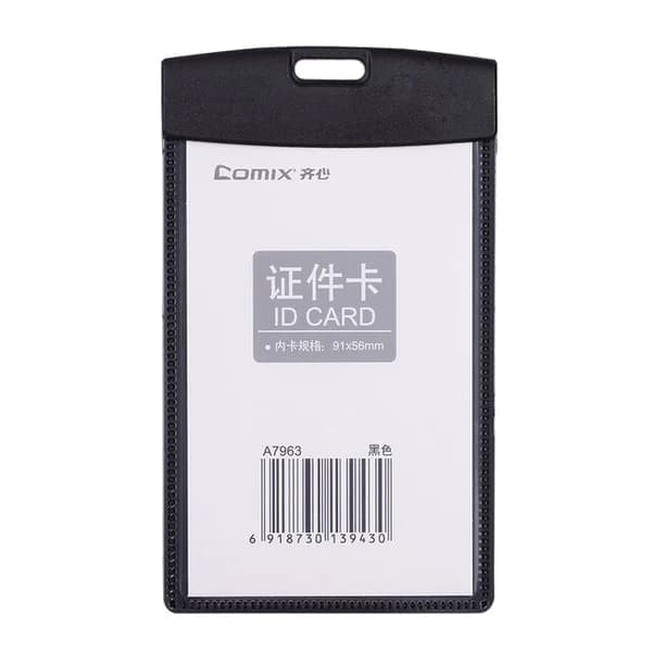 Name Badge Comix Horizontal 102X80Mm Pp Black A7963