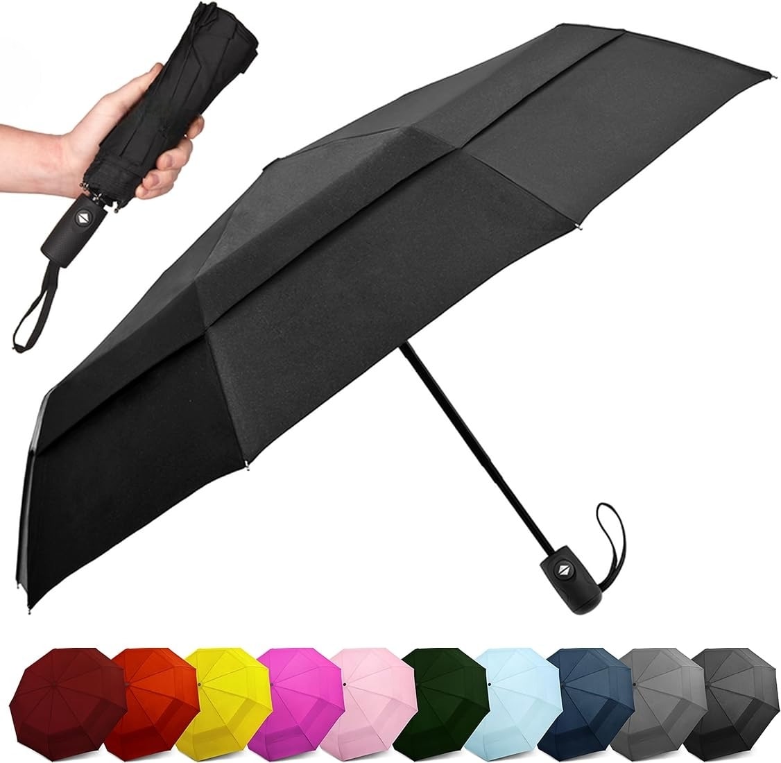 Toprain Umbrella 55cm Open Close Assorted Color 197