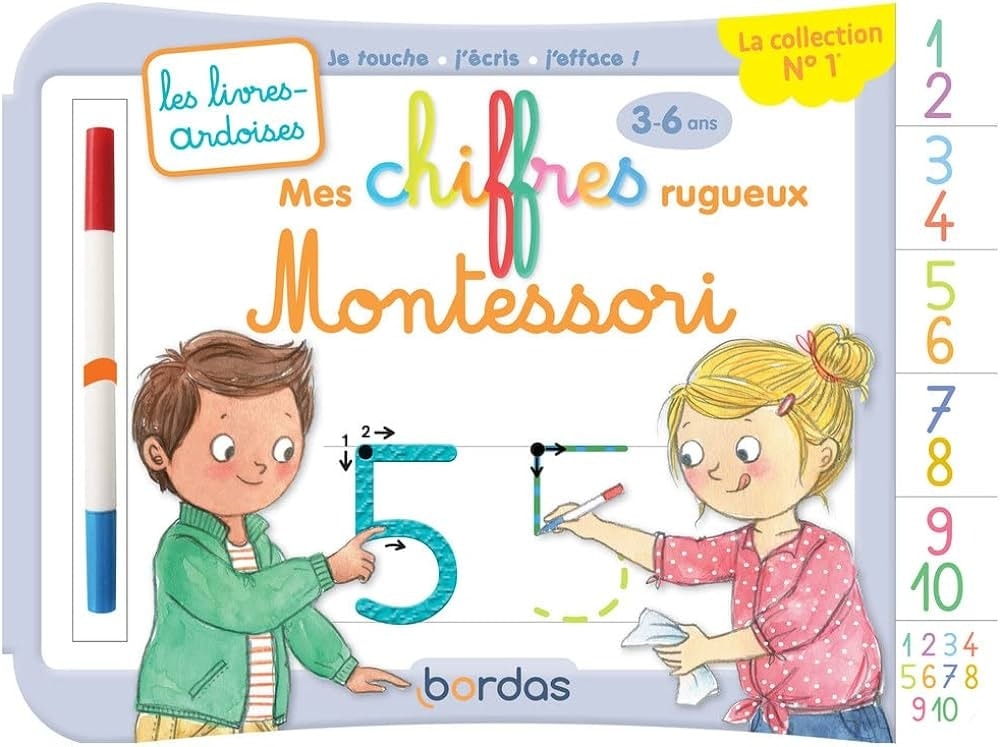 Les Livres-Ardoises Mes Chiffres Rugueux Montessori
