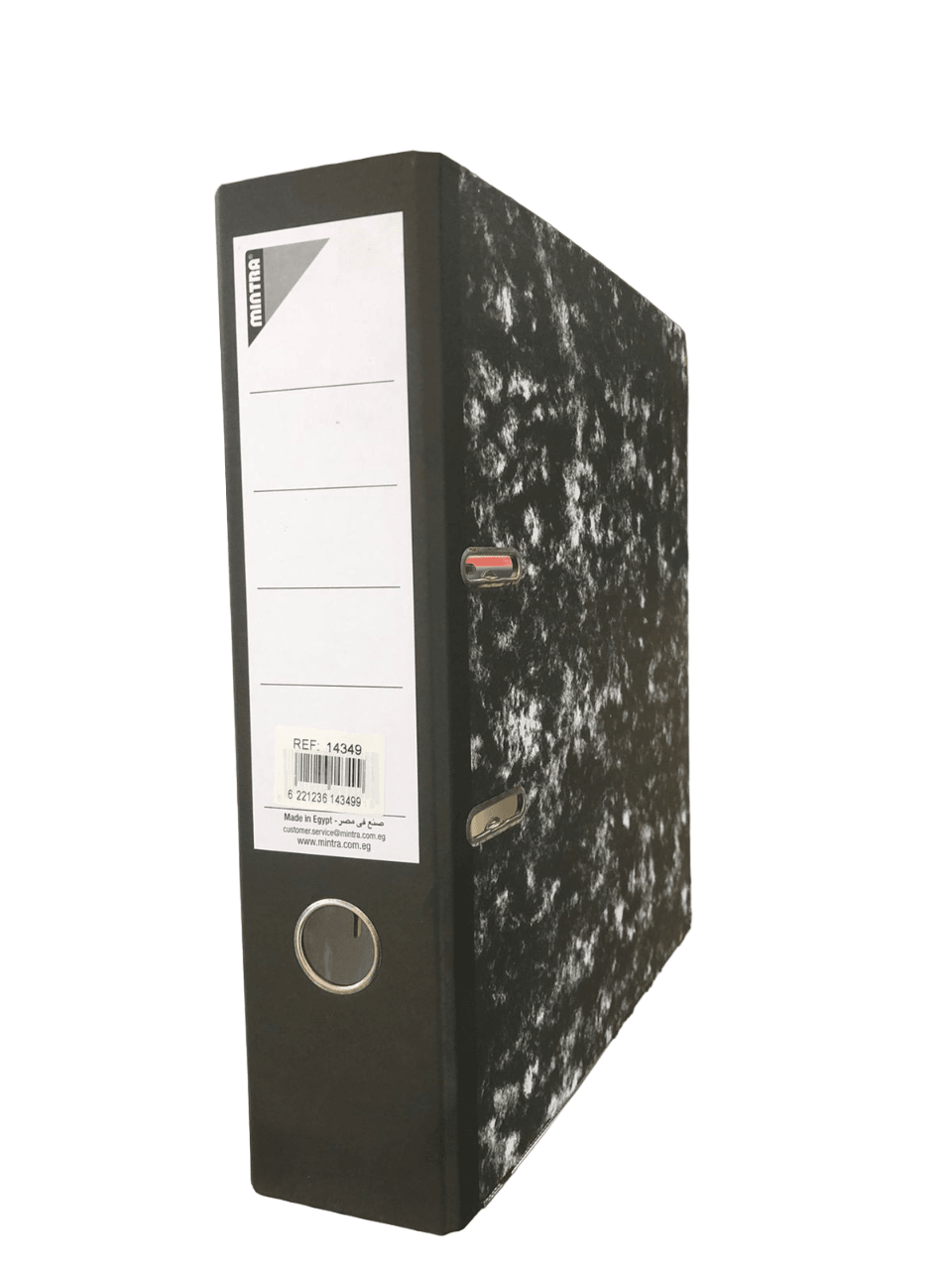 Box File Mintra Marble A4 80Mm Mech Black 14349