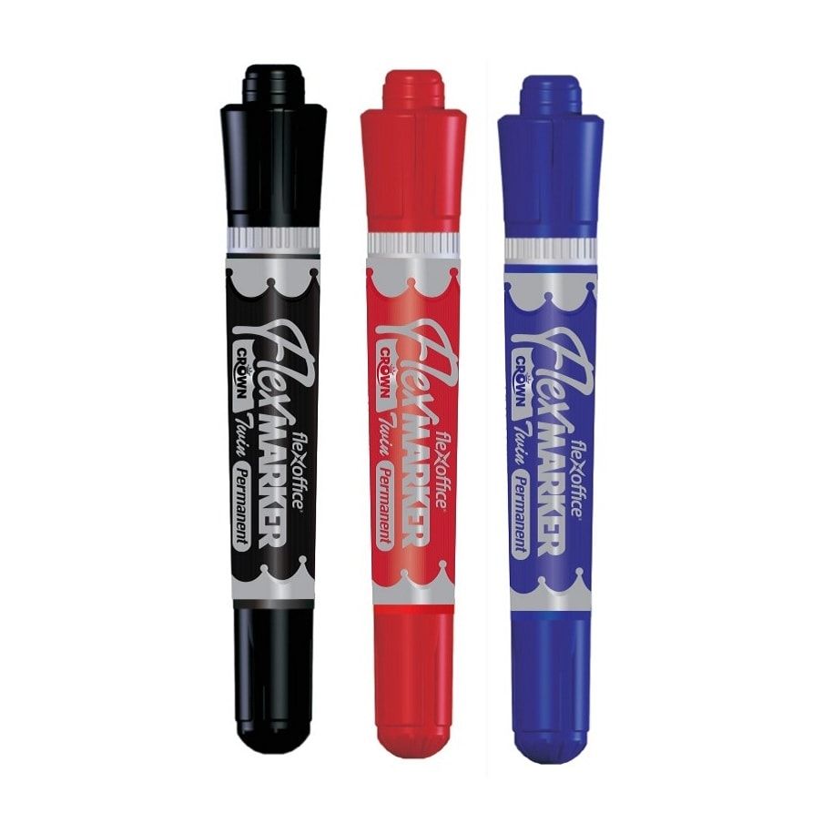 Marker Permanent Flexoffice Chisel Double Blue Fo-Pm05