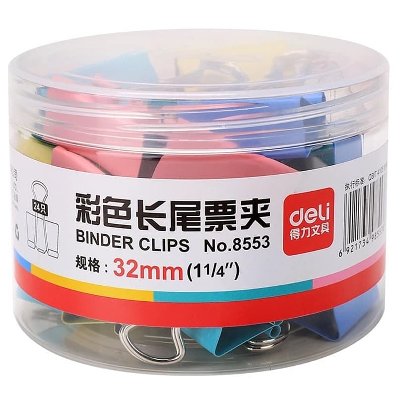 Binder Clip Deli 32Mm 24/Pack Assorted 8553