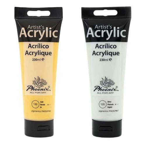 Acrylic Paint Phoenix 75Ml Gold & Silver