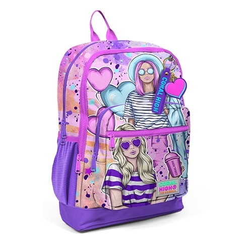 Backpack Girls Heart Coral High Large
