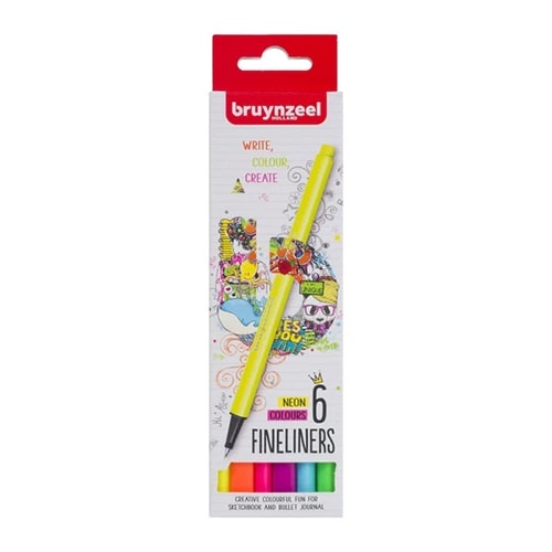 Fineliner Bruynzeel set neon | 6 colours