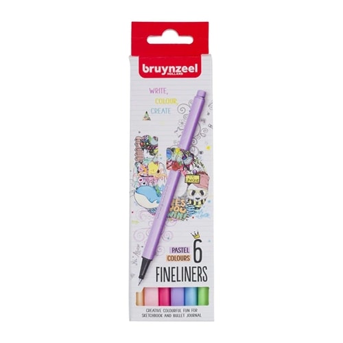 Fineliner Bruynzeel set pastel | 6 colours