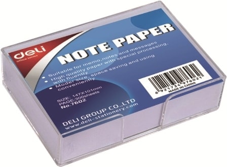 Memo Holder Deli 107X96 Mm W/Paper Transparent 7601