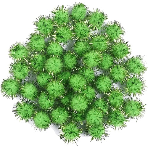 Green Pompon Glitter 20Mm