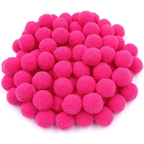 Pompon 25Mm Red Fushia