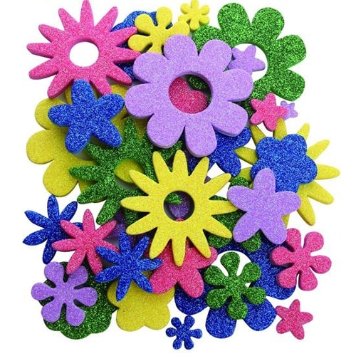 Flowers Glitter Shapes Foam