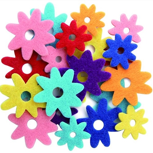 Felt Shapes Flowers 54Pcs