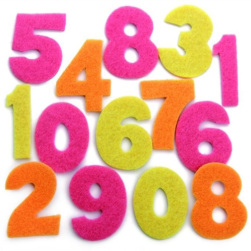 Felt Shapes Numbers 60Pcs