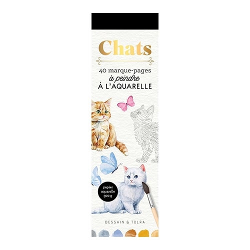 40 Marque-Pages A Peindre A L Aquarelle - Chats