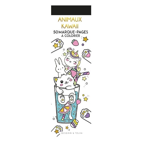 50 Marque-Pages A Colorier - Animaux Kawaii