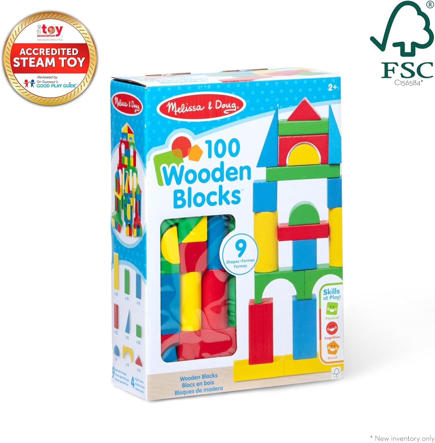 Melissa & Doug Wooden Blocks 100Pcs Tr6073056