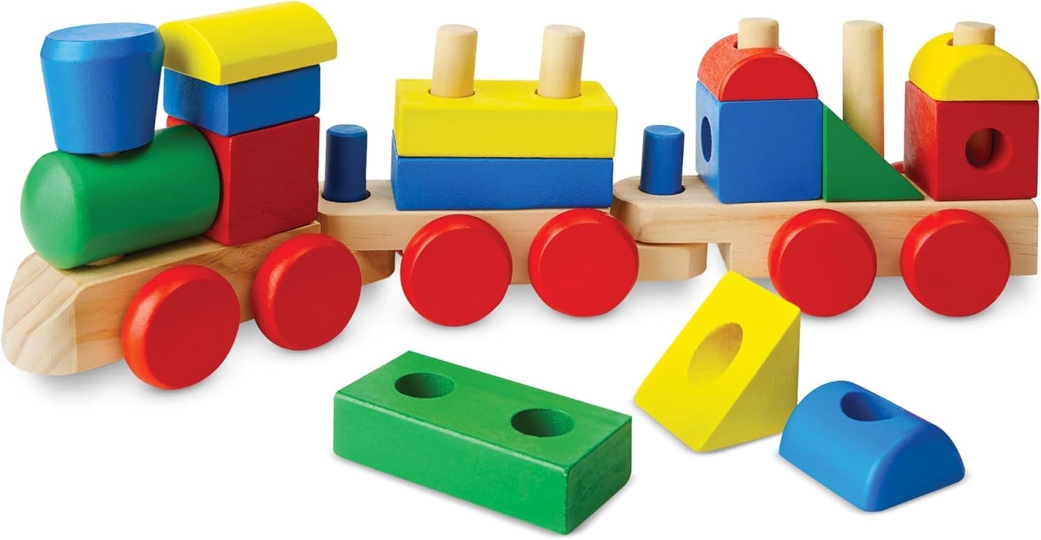 Melissa & Doug Stacking Train Wooden Blocks 18Pcs Tr6073087