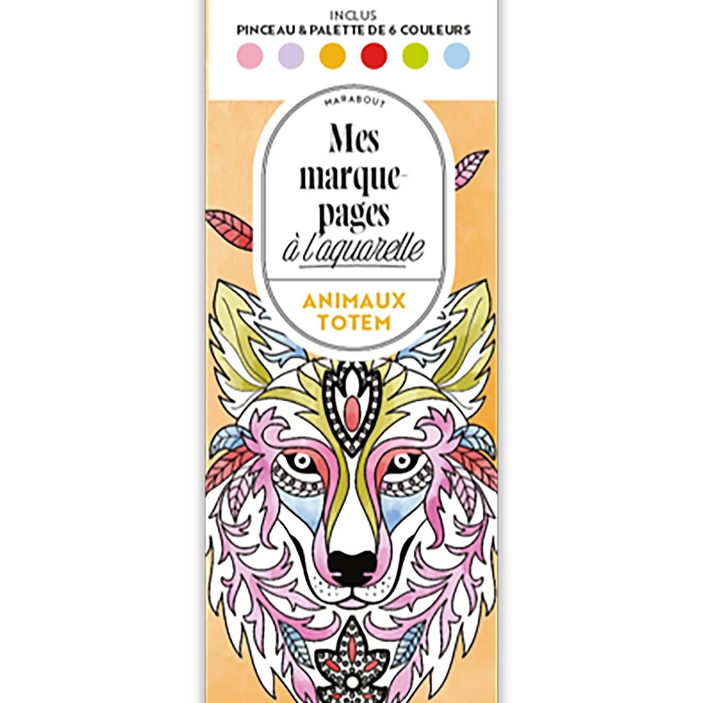 Mes Marque-Pages A L Aquarelle - Animaux Totem +Pinceau +Palette