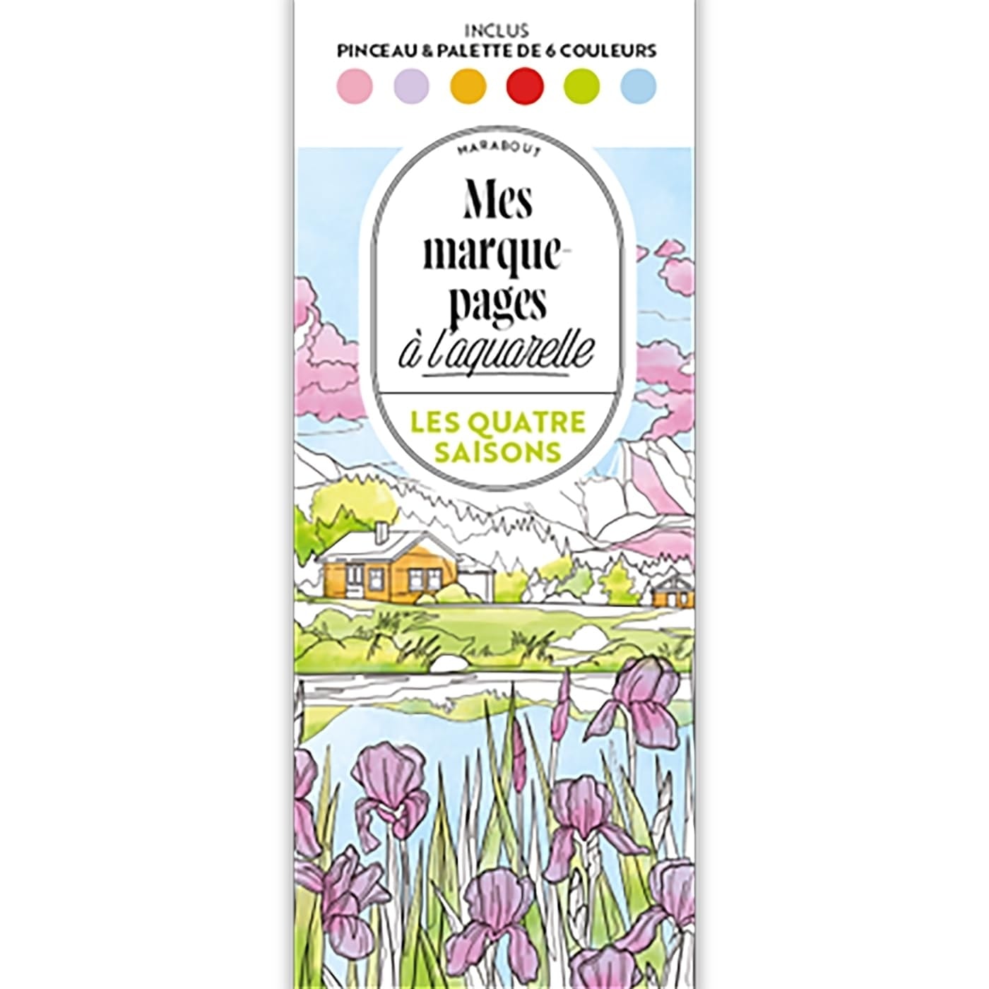 Mes Marque-Pages A L Aquarelle - Quatre Saisons +Pinceau +Palette
