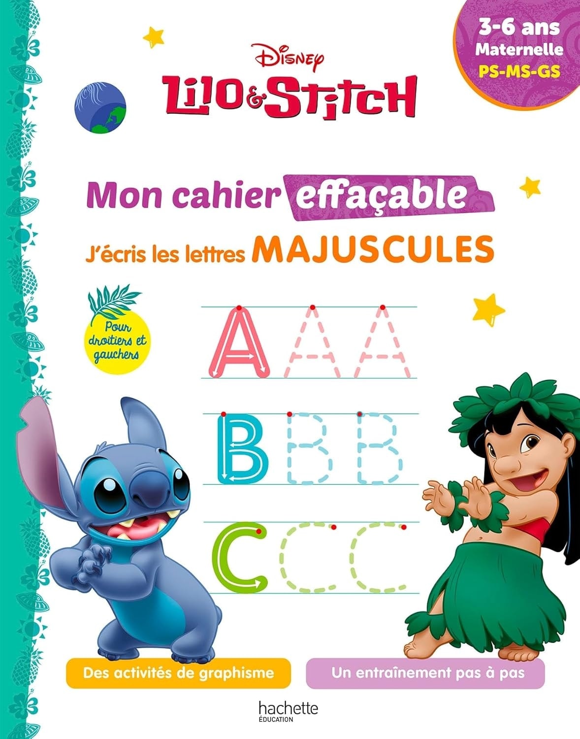 Lilo Stitch Mon Cahier Effacable - J Ecris Les Majuscules