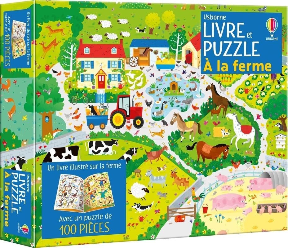 Coffret Livre Et Puzzle - A La Ferme - Des 5 Ans