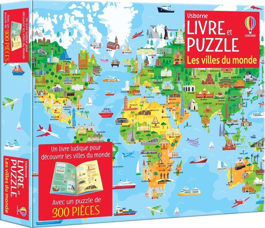 Coffret Livre Et Puzzle - Les Villes Du Monde