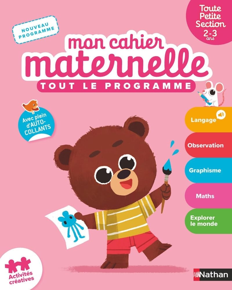 Mon Cahier Maternelle Toute Petite Section 2-3 Ans