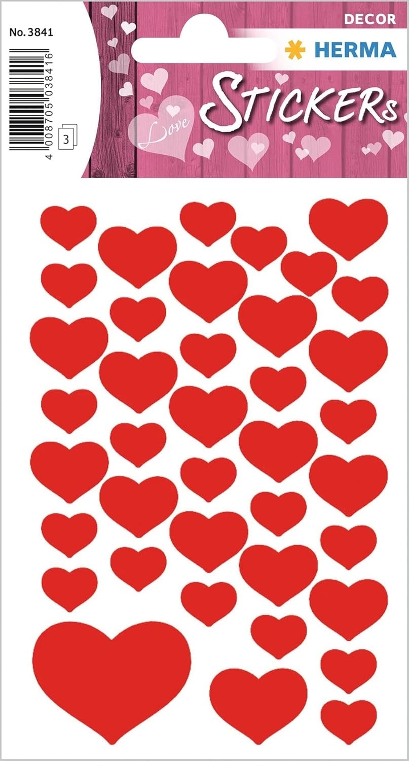 Small Hearts Red - Sticker Herma