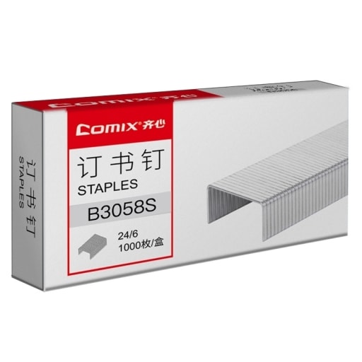 Staples Comix 24/06 1000/Pack Silver B3058
