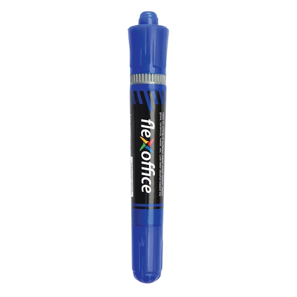 Marker Permanent Flexoffice Chisel Double Blue Fo-Pm05