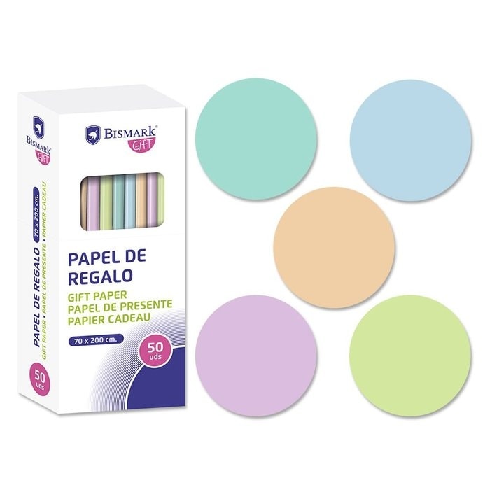 Wrapping Paper Roll Bismark 2Mx70Cm Pastel Colors 328712