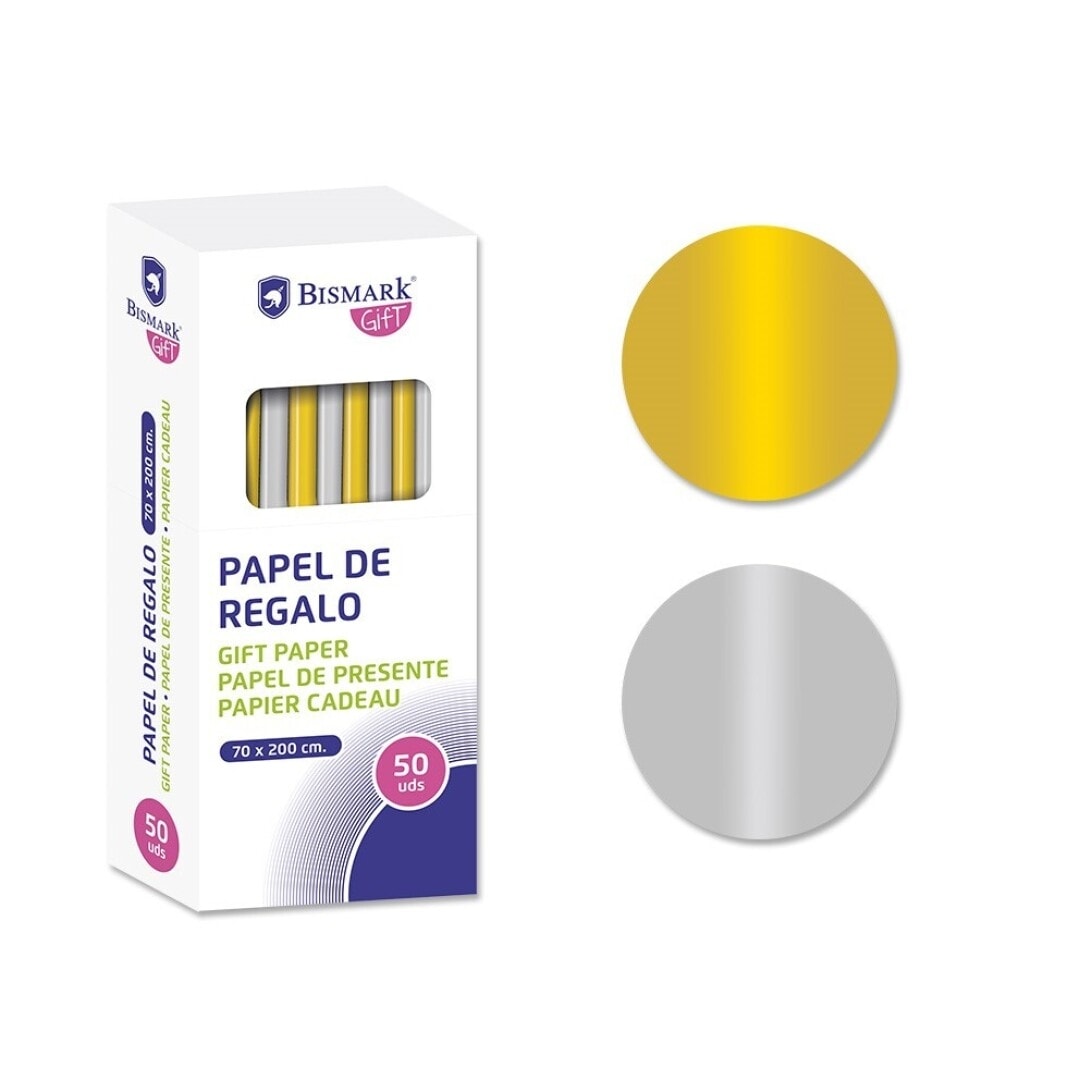 Wrapping Paper Roll Bismark 2Mx70Cm Gold-Silver 330276