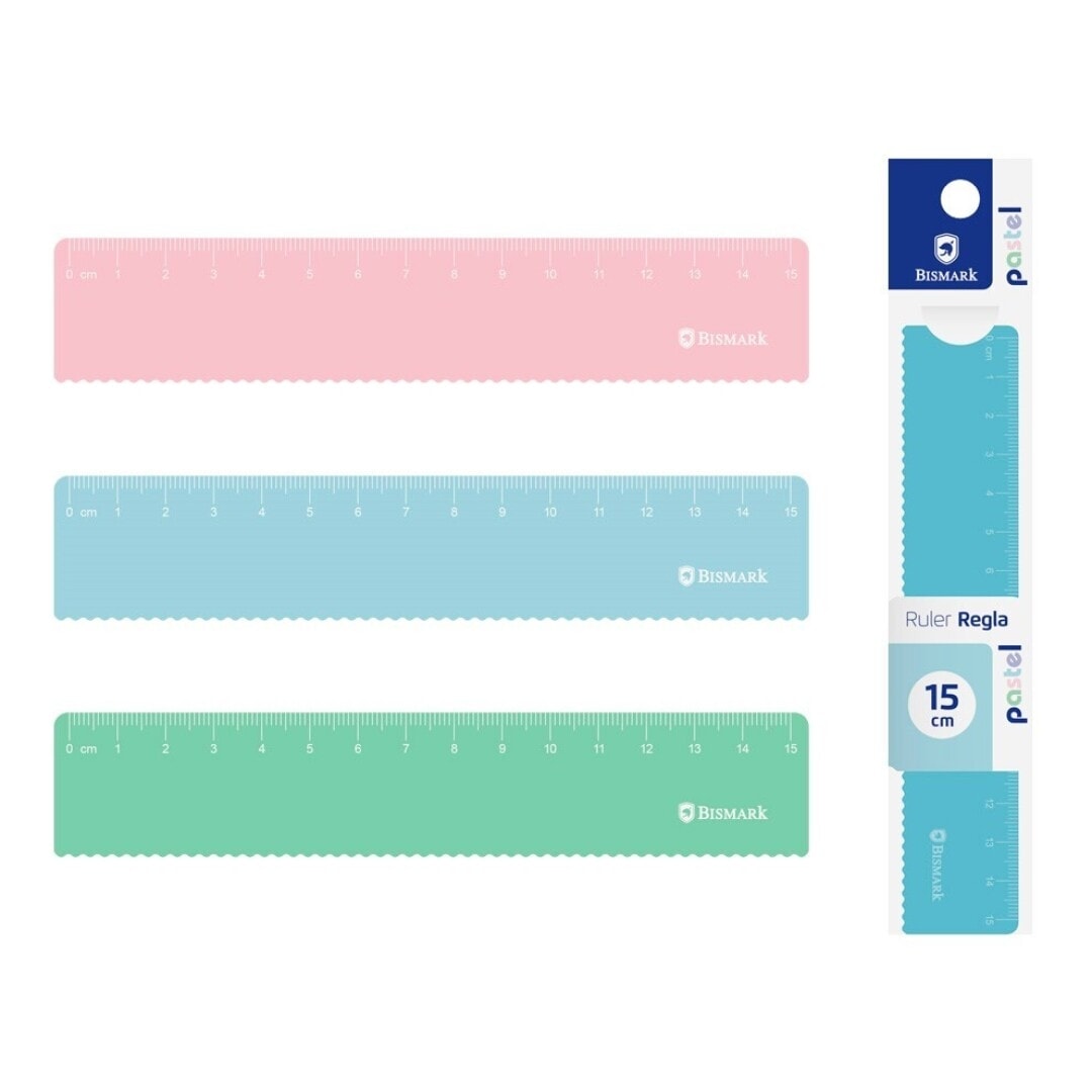 Ruler Bismark 15Cm Pastel Assorted 332324