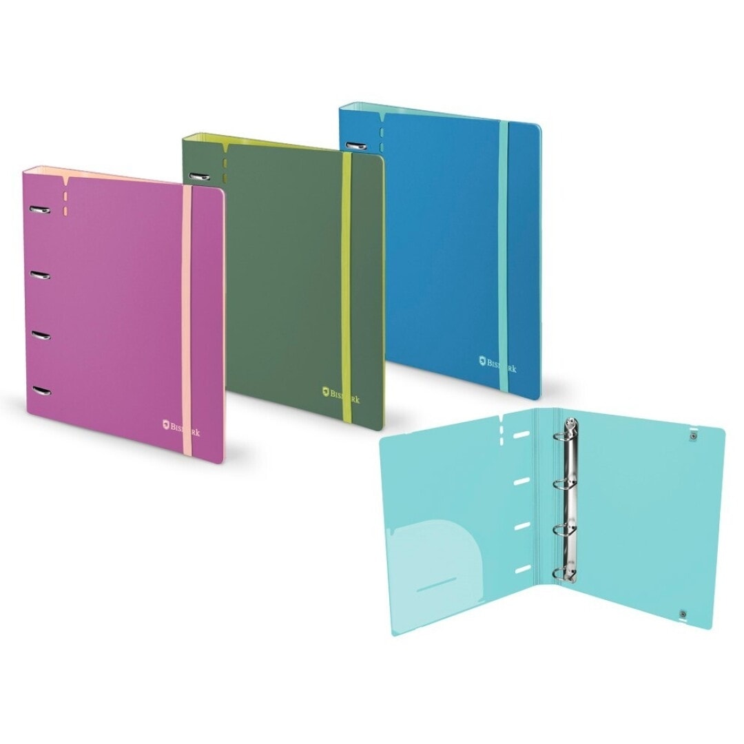 Ring Binder Bismark Pp A4 4 Rings Bicolor Assorted 332661